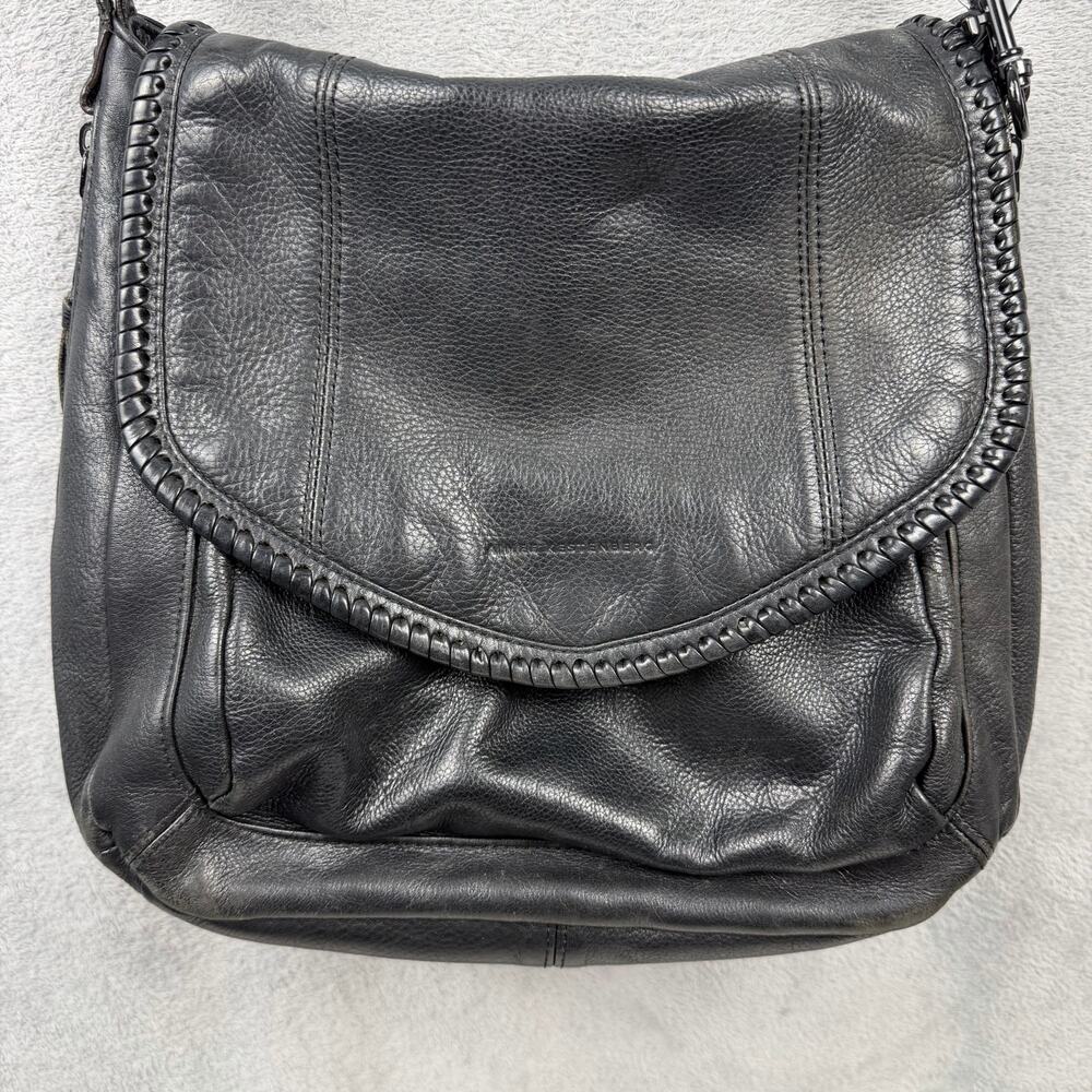 Aimee Kestenberg All For Love Shoulder Bag Crossbody Purse Black Leather Leopard
